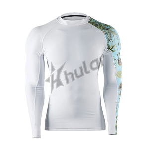 เสื้อใส่ชายหาดแขนยาว UPF 50สำหรับผู้ชายเสื้อป้องกันผื่นเสื้อกันแสงยูวีระบายอากาศได้ดีเสื้อซับลิเมชันสีแดงปกปิดได้เต็มที่ - Product Image 3