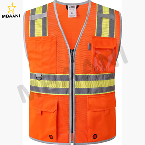 เสื้อกั๊กนิรภัยสำหรับผู้ชายและผู้หญิง เสื้อกั๊กสะท้อนแสงแบบ Hi-Vis พร้อมกระเป๋า มองเห็นได้ชัดเจน - Product Image 1