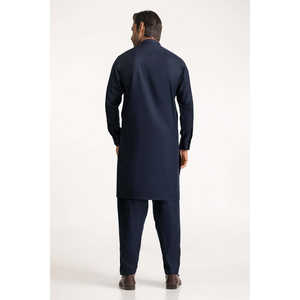 Traje Shalwar Kameez de Algodón Azul Marino para Hombre, Estilo Pakistaní, para Fiestas, Estilo Indio - Product Image 3