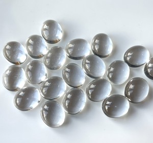อัญมณีทรงวงรีทรงหลวมหลังแบน3X5มม. สีขาวใสธรรมชาติ - Product Image 1