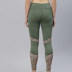 Women High Waist <b>Yoga</b> <b>Leggings</b> Full Length Floral Print Spandex Nylon Four-Way Stretch Elastic Waist <b>Leggings</b> - Product Image 2