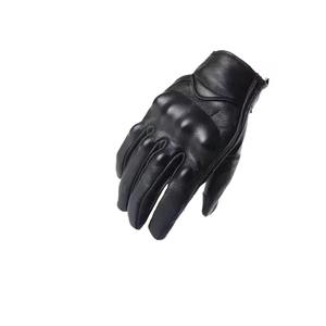 Guantes de moto de cuero genuino para hombre y mujer con logotipo personalizado Guantes de conducción de carreras de motos de la mejor gama con diseño único - Product Image 1
