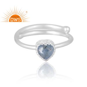 แหวนพลอยไคยาไนต์ธรรมชาติทำจากเงินสเตอริง925เครื่องประดับออกแบบได้ตามต้องการของขวัญสำหรับผู้หญิงสำหรับผู้หญิง - Product Image 3