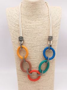 Collar de Moda Hecho a Mano con Cuentas de Resina y Madera Multicolor para Mujeres y Niñas, Cadena Clásica, Joyería de Moda para Bodas - Product Image 2