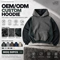 Hoodie en molleton épais de haute qualité, patchwork, vintage, délavé à l'acide, coupe oversize, streetwear, court – Fabricants