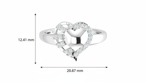 Anillo de Lujo con Diseño de Alma Gemela para Mujer en Oro Sólido de 14K con 21 Diamantes Redondos Naturales de Talla Brillante para Uso Diario - Product Image 2