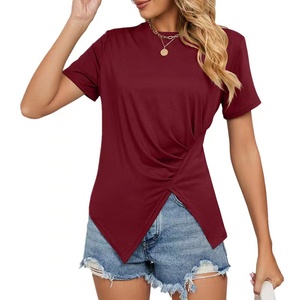 Fit Coton T-shirts Robe Solide Élégant Mode Premium Femme Designer Haute Qualité Marques Célèbres pour Femmes T-shirt pour hommes - Product Image 3