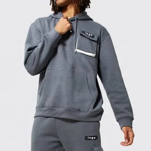 ชุดกีฬาสำหรับผู้ชายชุดวอร์มผ้าคอตตอนผ้าโพลีเอสเตอร์ไม่มีลายพิมพ์โลโก้ตามสั่ง - Product Image 5