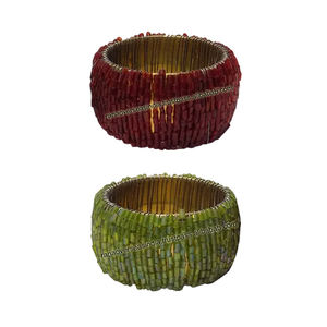 Top vente usine approvisionnement direct coupe Dana perles porte-anneau de serviette pour mariage célébration vaisselle décoration ronds de serviette - Product Image 1