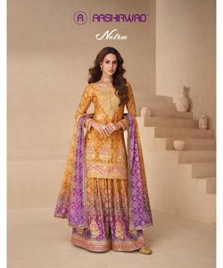 เย็บชุดเดรสแบบชาวปากีสถานที่สุภาพในการออกแบบบูติกด้วยฮิญาบชาราและสวยงาม - Product Image 2