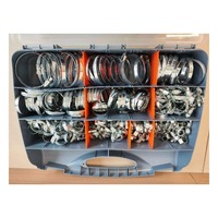 Kit de 285 colliers de serrage de style allemand, colliers métalliques réglables avec étui de rangement