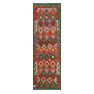 Alfombra Kilim de Maimana, Afganistán, 243 x 78 cm - Product Image 1