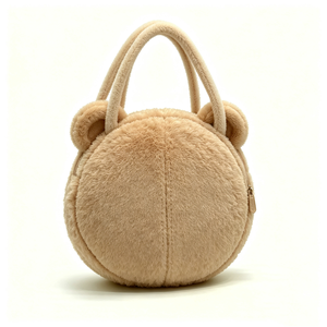 Bolso de mano con cadena de oso de peluche personalizado, lindo bolso de peluche de oso marrón con cadena dorada, bolso cruzado con cadena en forma de animal esponjoso - Product Image 3