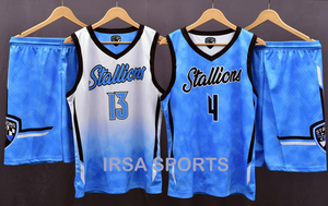 ชุดบาสเก็ตบอลน้ำหนักเบาคุณภาพสูง IRSA SPORTS เสื้อและกางเกงแบบสั่งทำพิเศษด้วยเทคนิคการพิมพ์แบบระเหิด รุ่น IS-301 โรงงานรับผลิตแบบ OEM ODM - Product Image 2