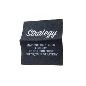 Vente en gros directe d'usine, étiquettes tissées personnalisées de haute qualité, étiquettes en satin, vente chaude, pliage en bout, pas de quantité minimale de commande - Product Image 5