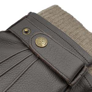 Guantes de piel de ciervo con pantalla táctil para hombre Reeves, con correa forrada de cachemira - Product Image 4