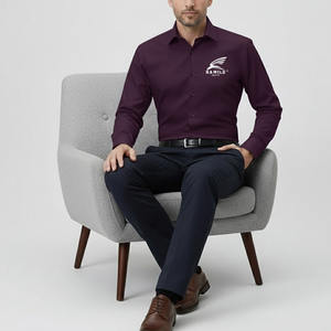 Camisas de vestir formales más populares Camisas de negocios de manga larga de ajuste regular para hombres Camisas formales de negocios de poliéster/Stock. - Product Image 6