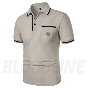 Camiseta de Manga Corta para Hombre Bloodline, Color Sólido, Tejido de Algodón, Transpirable, Corte Regular Formal, 220g, Negro - Product Image 3