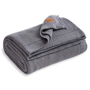 100% algodón orgánico ALINA manta 130*150 manta para el hogar Crochet Cable tejido alta calidad nuevo diseño Ultra suave Manta - Product Image 1