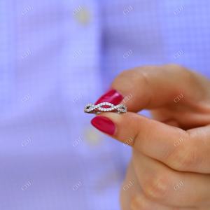 Joyería fina personalizada 14K oro GRA VVS diamante boda banda compromiso Moissanite anillo para mujer gran oferta joyería banda trenzada - Product Image 6