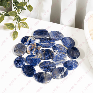 Piedra de Sodalita Ovalada de Color Azul Premium, Estilo Europeo, Bellamente Pulida, Piedra de Bolsillo para Meditación - Product Image 3