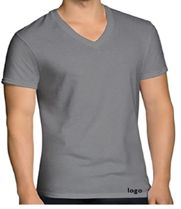 Camiseta con cuello en V Stay Tucked para hombre, 100% de algodón, importado, con cierre a máquina, lavado a máquina, mechas, lotes de humedad, abastecimiento de Bangladesh - Product Image 1