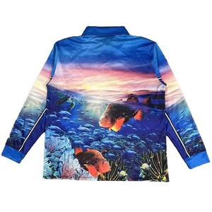 Venta al por mayor personalizado Upf 50 + protección solar secado rápido transpirable pesca ropa manga larga poliéster polos impermeable - Product Image 2