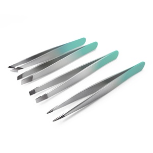 Pince à épiler à sourcils en acier inoxydable de haute qualité Design incliné mince avec bout pointu Ensemble de pinces à sourcils épaisses et légères - Product Image 4