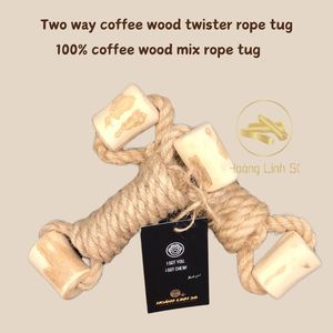 Jouet à mâcher pour chien en bois de café 100% naturel de haute qualité avec corde, sûr pour les chiens / Jouet à mâcher pour chien en bois de café avec corde en noix de coco - Fabrication VIETNAM - Product Image 3