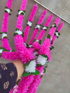 ตกแต่งงานแต่งงานอินเดียใต้เทศกาลอินเดียตกแต่งปาร์ตี้เหตุการณ์ฉากหลังดอกไม้ Bunting ดอกไม้พวงมาลัยแขวนผนัง - Product Image 2