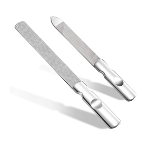 Lime à ongles double droite en acier inoxydable en gros, lime à ongles miniature pour salon et usage domestique - Outil de manucure professionnel personnalisable - Product Image 2