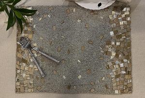 Winter Special Solidarity Impex Gold Silver Jeweled Shaped Hand Beaded <b>Placemat</b> Festive Mats & Pads for Weddings Dining Parties - Product Image 4