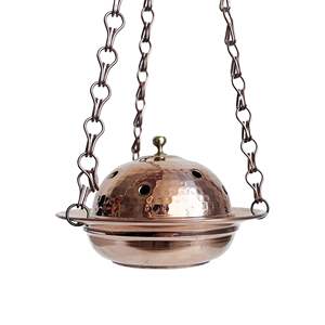 Handmade Copper Traditional Design Hanging <b>Incense</b> <b>Burner</b>, Yoga Meditation Steam, Spiritual Gift, Candle <b>Holder</b> With Lid - Product Image 6