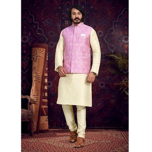 Markenkleidung Junge Herren ethnische Kleidung Kurta-Pajama Nehru-Jacken-Set Herstellerpreis Export nach Indien - Product Image 1