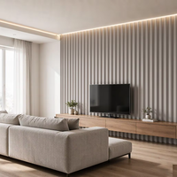 Grille murale verticale cannelée minimaliste, revêtement décoratif avec protection UV, longueur personnalisée, plusieurs couleurs disponibles.
