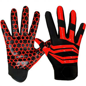 Guantes de receptor de fútbol americano con pantalla táctil hechos a medida de alta calidad con Material de látex logotipo personalizado diseño Flexible - Product Image 1