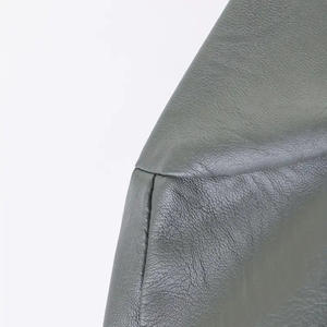 Veste en cuir PU teint pour homme, taille plus, coupe-vent, hip-hop, varsity, avec design tissé, épaisse pour l'hiver, design personnalisé - Product Image 5