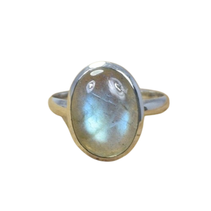 แหวนลาบราดอไรต์ธรรมชาติแบบเรียบ925ลาบราดอไรต์แหวนอัญมณีเงินสเตอร์ลิงแหวนสีดำสำหรับเป็นของขวัญวันเกิด - Product Image 1