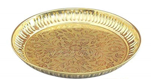 Bandeja de servicio de latón pesado de calidad superior y bordes elegantes para eventos de boda y servicio de comida para exportación para suministro al por mayor - Product Image 2