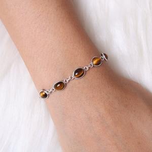 Plata de Ley 925 hecha a mano piedra preciosa Tiger Eye's Spinner pulsera joyería 925 estampado diseñador alta calidad pulsera joyería - Product Image 3