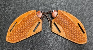 Étui de couteau à lame fixe en cuir fait main avec motif gravé léopard, étui de couteau à usage de cuisine OEM personnalisable - Product Image 6