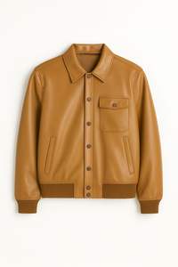 Blouson aviateur en cuir pour homme de qualité supérieure 2025 avec poignets côtelés - Product Image 3