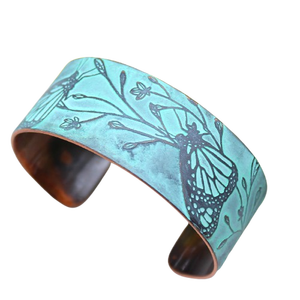 January Hawaii Dark Purple Glass <b>Bracelet</b> <b>copper</b> jewelry tribal 2025 American Rectangle Cuff Christmas Men's Brass Jewelry - Product Image 6