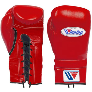 Gants de boxe à lacets Winning Rouge Noir Cuir véritable professionnel Gants d'entraînement de boxe Sparring Combat 8oz 10oz 12oz 14oz - Product Image 1