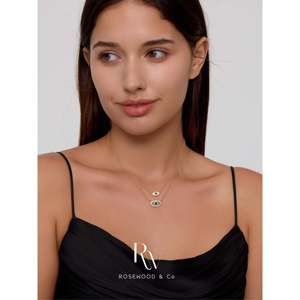 Collana con Ciondolo Occhio di Allah in Vermeil Dorato con Zaffiro Blu e Diamanti, Ciondoli e Charms Raffinati, Regalo per Lei - Product Image 6