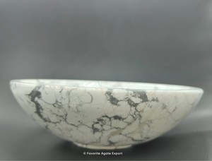 Bol sculpté en howlite blanche en gros, pierre de cristal apaisante, quartz naturel de guérison, pierre précieuse décorative, porte-bijoux pour cadeaux - Product Image 3