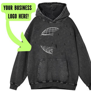 Sudaderas con capucha de lavado ácido de gran tamaño para hombre, sudadera de lana de algodón de peso pesado, ropa de calle informal de otoño e invierno - Product Image 5