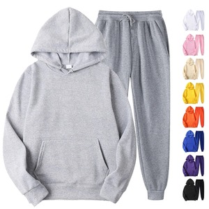 Venta al por mayor de los hombres de talla grande en blanco de lana chándal de entrenamiento Jogging Activewear Sudadera con capucha Jogger Set Winter Sweat Suits Conjunto - Product Image 3