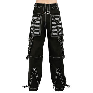 Pantalon de Bondage Gothique pour Homme en Coton Noir avec Clous Punk Respirant Motif Solide - Product Image 2
