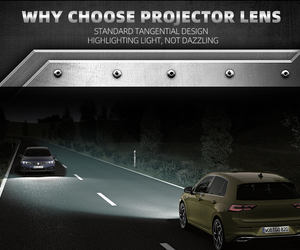 Lentille bi-LED SANVI H9 52W feux <span class=keywords><strong>de</strong></span> croisement et 62W feux <span class=keywords><strong>de</strong></span> <span class=keywords><strong>route</strong></span> 12-CORE 3.0 puces LED non destructives tension 12V - Product Image 3